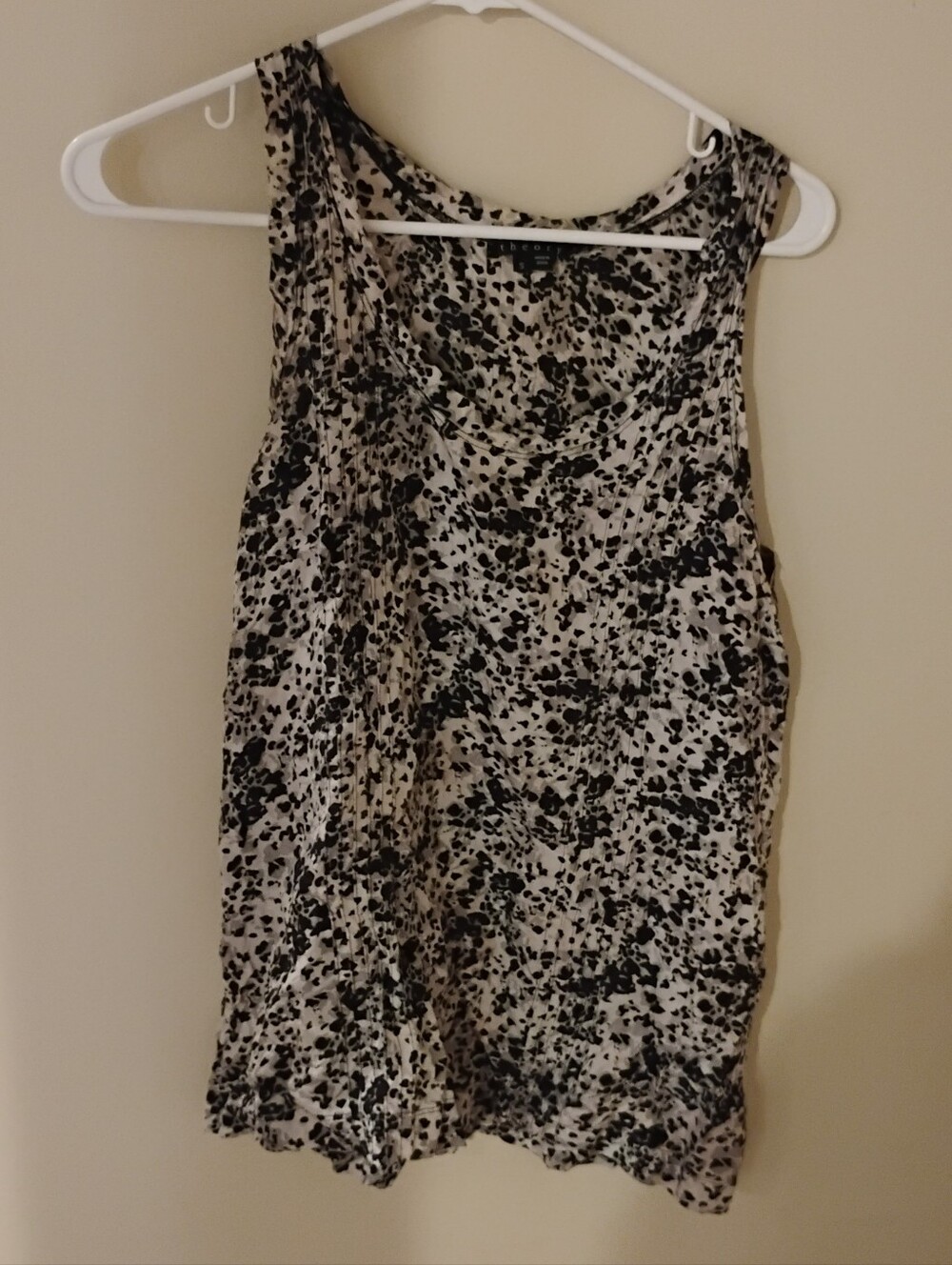 Theory Women's Sleeveless Printed Blouse Silk Top Sz S